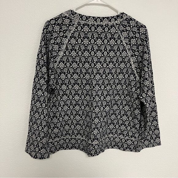 J Crew NWOT Long Sleeve Floral Sweatshirt 95% Cotton Accent Stitched Size M - Picture 6 of 7